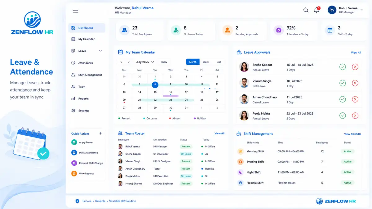Leave Management Dashboard Preview